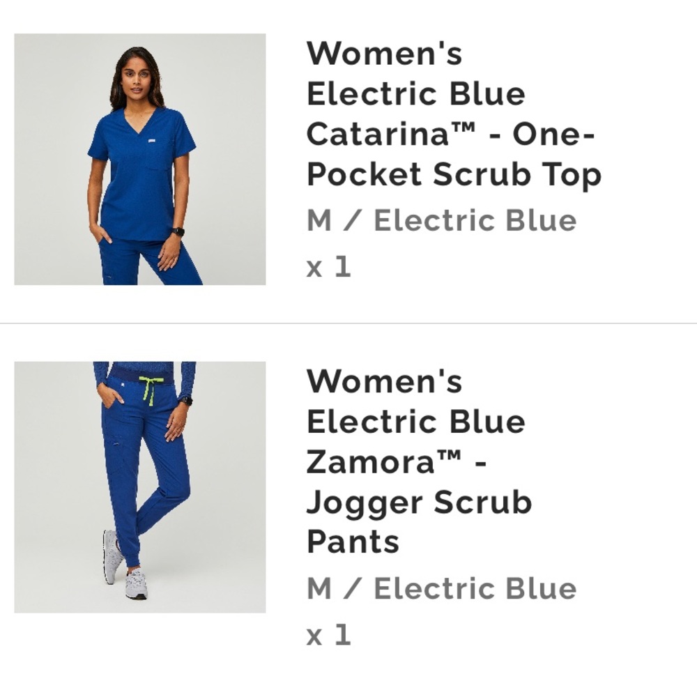 Figs blue scrub set